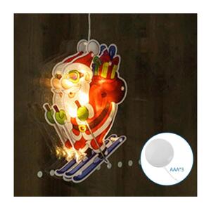 B.V.  - LED Vánoční dekorace LED/3xAAA Santa na lyžích 23cm B10303K63