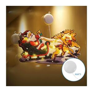 B.V.  - LED Vánoční dekorace LED/3xAAA Santa se soby 13,4cm B10303K66