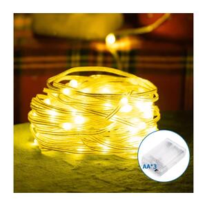 B.V.  - LED Vánoční řetěz 50xLED/3xAA 5,3m teplá bílá