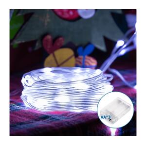 B.V.  - LED Vánoční řetěz 50xLED/3xAA 5,3m studená bílá B10303KQ3