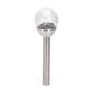 B.V.  - LED Solární lampa LED/0,006W/1,2V 37,8cm chrom 2700K IP44