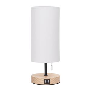 B.V.  - Stolní lampa s USB 1xE27/40W/230V béžová
