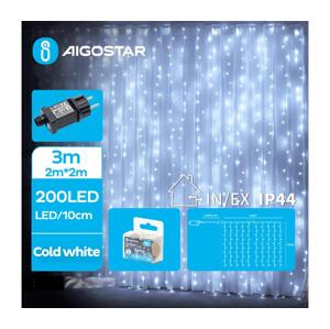 B.V.  - LED Venkovní vánoční řetěz 200xLED/8 funkcí 5x2m IP44 studená bílá B103031NV