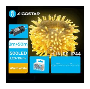 B.V.  - LED Venkovní vánoční řetěz 500xLED/8 funkcí 53m IP44 teplá bílá B103031PW