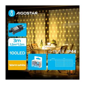 B.V.  - LED Venkovní vánoční řetěz 100xLED/8 funkcí 4,5x1,5m IP44 teplá bílá B103031RT