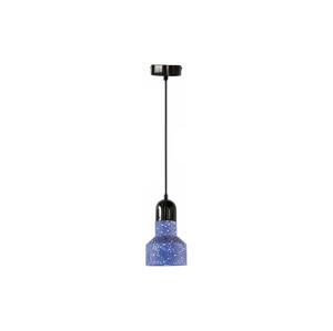 Lustr na lanku TERRAZZO 1xE27/60W/230V pr. 12 cm modrá