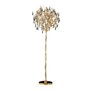 Křišťálová stojací lampa 5xG9/40W/230V zlatá