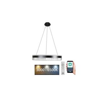 LED Stmívatelný lustr na lanku LED/80W/230V 3000-6500K černá + dálkové ovládání