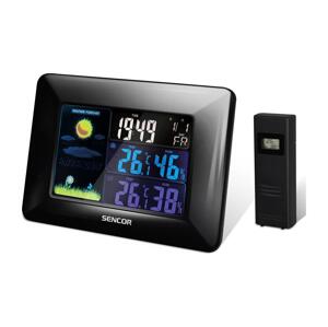 Sencor Sencor - Meteostanice s barevným LCD displejem a budíkem 3xAAA černá