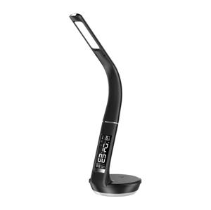 LED Stmív. lampa s bezdr. nab. Qi a displejem LED/6W/230V 3000/4000/6000K černá