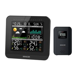 Sencor Sencor - Meteostanice s barevným LCD displejem a budíkem 3xAAA černá
