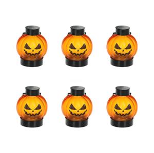 SADA 6x LED Dekorace HALLOWEEN LED/1xCR2032/teplá bílá dýně