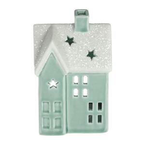 Porcelánový domek na svíčku 11,1 cm mintová