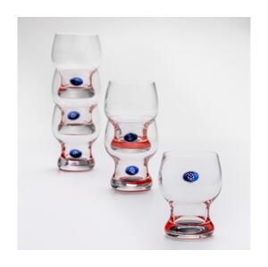 Sada 6x sklenice Katka 170 ml červená čirá