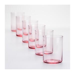 Sada 6x sklenice 200 ml červená čirá