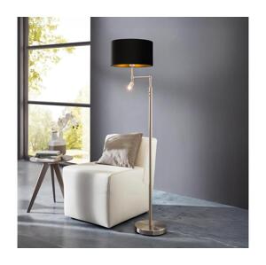 Eglo Eglo - LED Stojací lampa TUNJA 1xE27/60W/230V + LED/2,1W pr. 38 cm chrom/černá