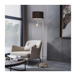 Eglo Eglo - LED Stojací lampa TUNJA 1xE27/60W/230V + LED/2,1W pr. 38 cm chrom/hnědá