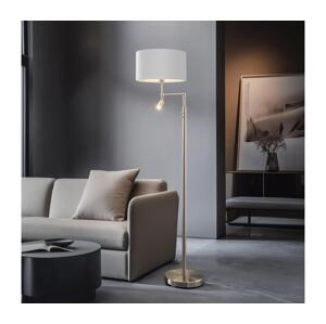Eglo Eglo - LED Stojací lampa TUNJA 1xE27/60W/230V + LED/2,1W pr. 38 cm chrom/bílá