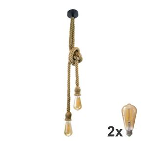 LED Lustr na lanku ROPE 2xE27/10W/230V
