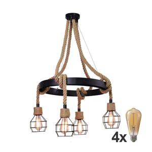 LED Lustr na lanku ROPE ALEGRA 4xE27/10W/230V
