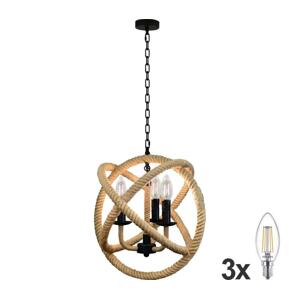 LED Lustr na řetězu ROPE GLOBO 3xE14/4,3W/230V