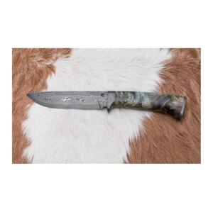Jiří Čurda Lovecký damaškový nůž 14 cm kaštan