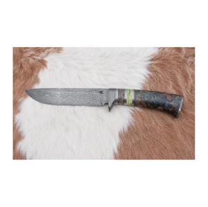 Jiří Čurda Lovecký damaškový nůž 14,5 cm olše/serpentinit
