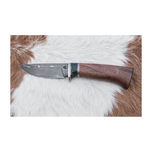 Jiří Čurda Myslivecký damaškový nůž 9,7 cm ořech/javor