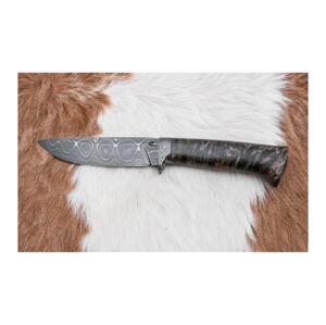 Jiří Čurda Exkluzivní damaškový nůž 12,7 cm javor/achát