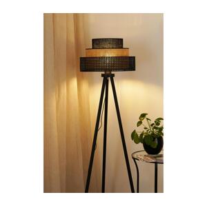 Brilagi Brilagi - Stojací lampa ASPEN LUNETA 1xE27/15W/230V černá/béžová