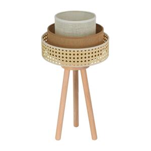 Brilagi Brilagi - Stolní lampa CEDAR LUNETA 1xE27/15W/230V béžová/hnědá/krémová