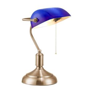 Brilagi Brilagi - Stolní lampa BANK OFFICE 1xE27/60W/230V mosaz/modrá