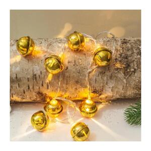 1v272 - LED Vánoční řetěz 10xLED/2xAA/teplá bílá 1,8m rolničky