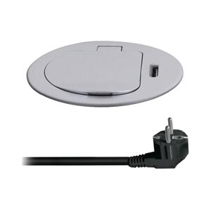PP122C-PD20-Zásuvkový sloupek pro desku stolu 1x230V + USB-C PD stříbrná