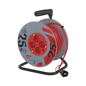Prodlužovací kabel na bubnu se 4 zásuvkami 25m šedá/červená