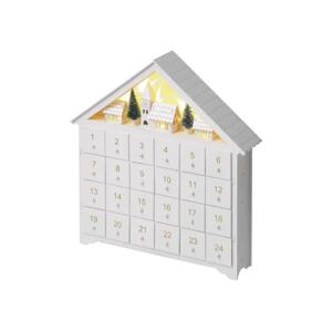 LED adventní kalendář dřevěný 35x33 cm 2x AA vnitřní teplá bílá časovač DCWW02