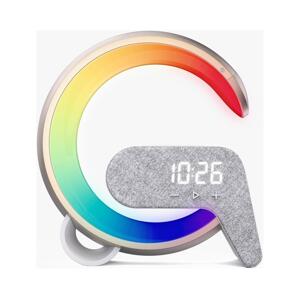 08986L-LED RGB Stmívatelná lampa s budíkem a Qi nabíjením 30W/230V zlatá
