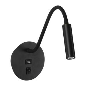 Brilagi Brilagi - LED Flexibilní nástěnná lampa s USB portem MAYA LED/3W/230V černá