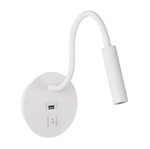Brilagi Brilagi - LED Flexibilní nástěnná lampa s USB portem MAYA LED/3W/230V bílá