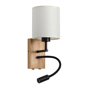 Brilagi Brilagi -LED Flexibilní nástěnná lampa 1xE27/25W/230V + LED/3W dub/černá/krémová