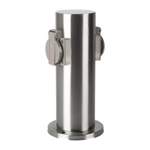 Brilagi Brilagi - Venkovní zásuvkový sloupek PILLAR 2Z 230V IP44 matný chrom