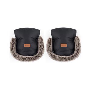 PETITE&MARS - Rukávníky na kočárek FURRY Forever Black 527825