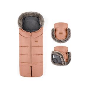 Petite&Mars PETITE&MARS - SADA Dětský fusak 4v1 ARCTIC + rukávníky na kočárek Pastel Peach