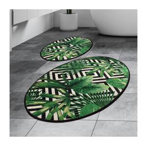 SADA 2x Koupelnová předložka TROPIC 60/100 cm zelená