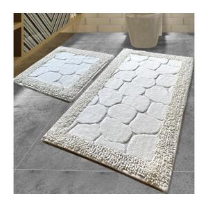 SADA 2x Koupelnová předložka STONE 60/100 cm bílá