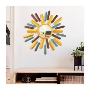 Nástěnné zrcadlo SUN pr. 75 cm žlutá