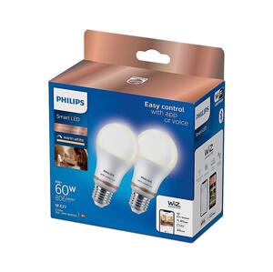 Philips SADA 2x LED Stmívatelná žárovka Philips A60 E27/8W/230V Wi-Fi