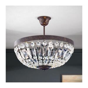 Orion Orion DL 7-487/3-Křišť. lustr na tyči ARILA 3xE14/40W/230V pr.40 cm hnědá/patina