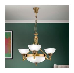 Orion Orion LU 1689/3+3 - Lustr na řetězu ROCCA 6xE27/60W/230V pr. 64 cm bronz/bílá