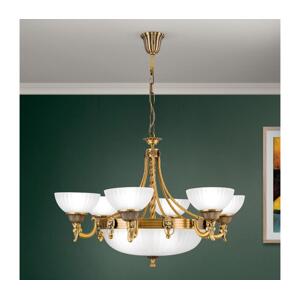 Orion Orion LU 1689/6+3 - Lustr na řetězu ROCCA 9xE27/60W/230V pr. 75 cm bronz/bílá